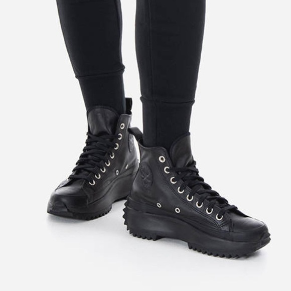 Monocolor Leather Converse Run Star Hike Triple Black Leather